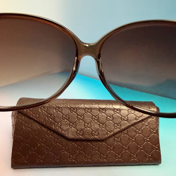 Gucci Oversized Sunglasses GG 3525/K/S Brown Gradient - Picture 7 of 11
